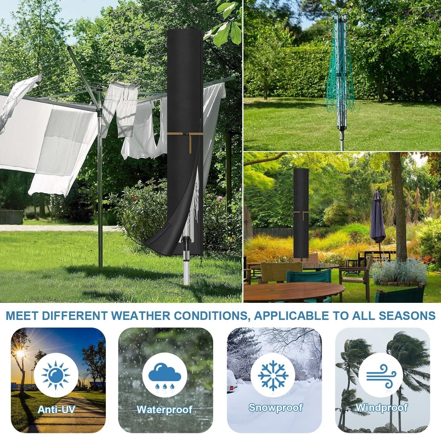 VANSHEIM Rotary Washing Line Cover with Zip,Rotary Dryer Cover