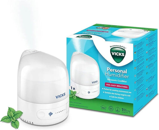 Vicks Humidifier Cool Mist Ultrasonic VUL510E1 Compact 0.7L Auto shut-off Modern