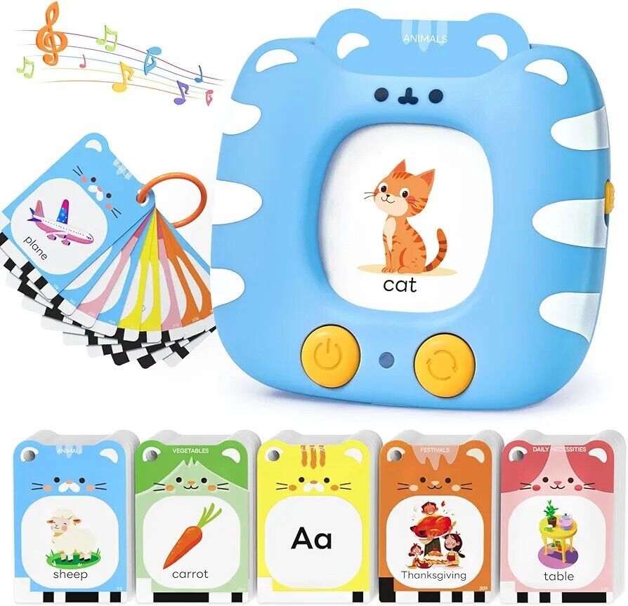 Joycat Talking Flash Cards For Toddlers (314 Words, Blue Device) 