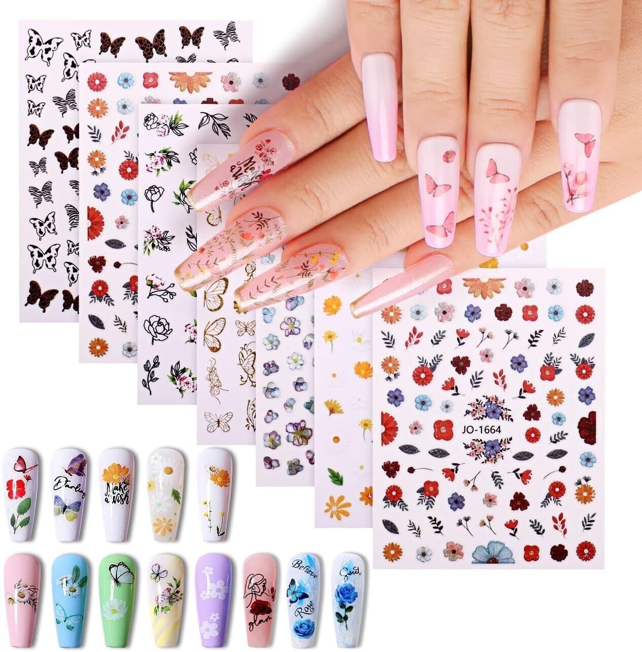 Nail Art Stickers 30 Sheets Self Adhesive Decal