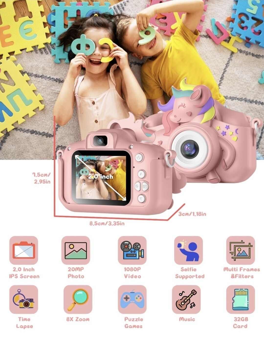 Kids Camera, Gofunly Kids Camera for Girls, 1080P HD 2.0 Inch Screen Kids...