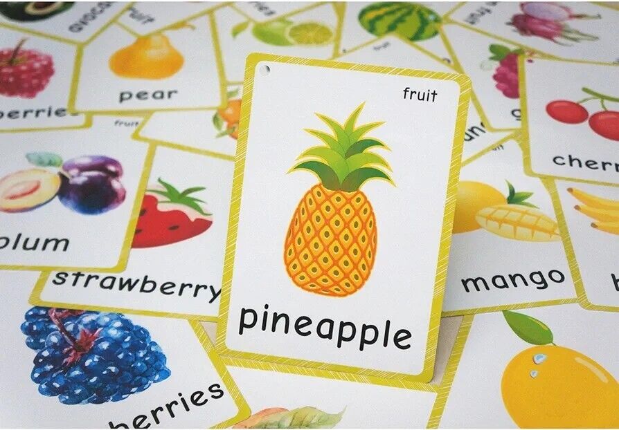 21 English Fruit Flash Cards - Education Learning Picture & Memory Games For...