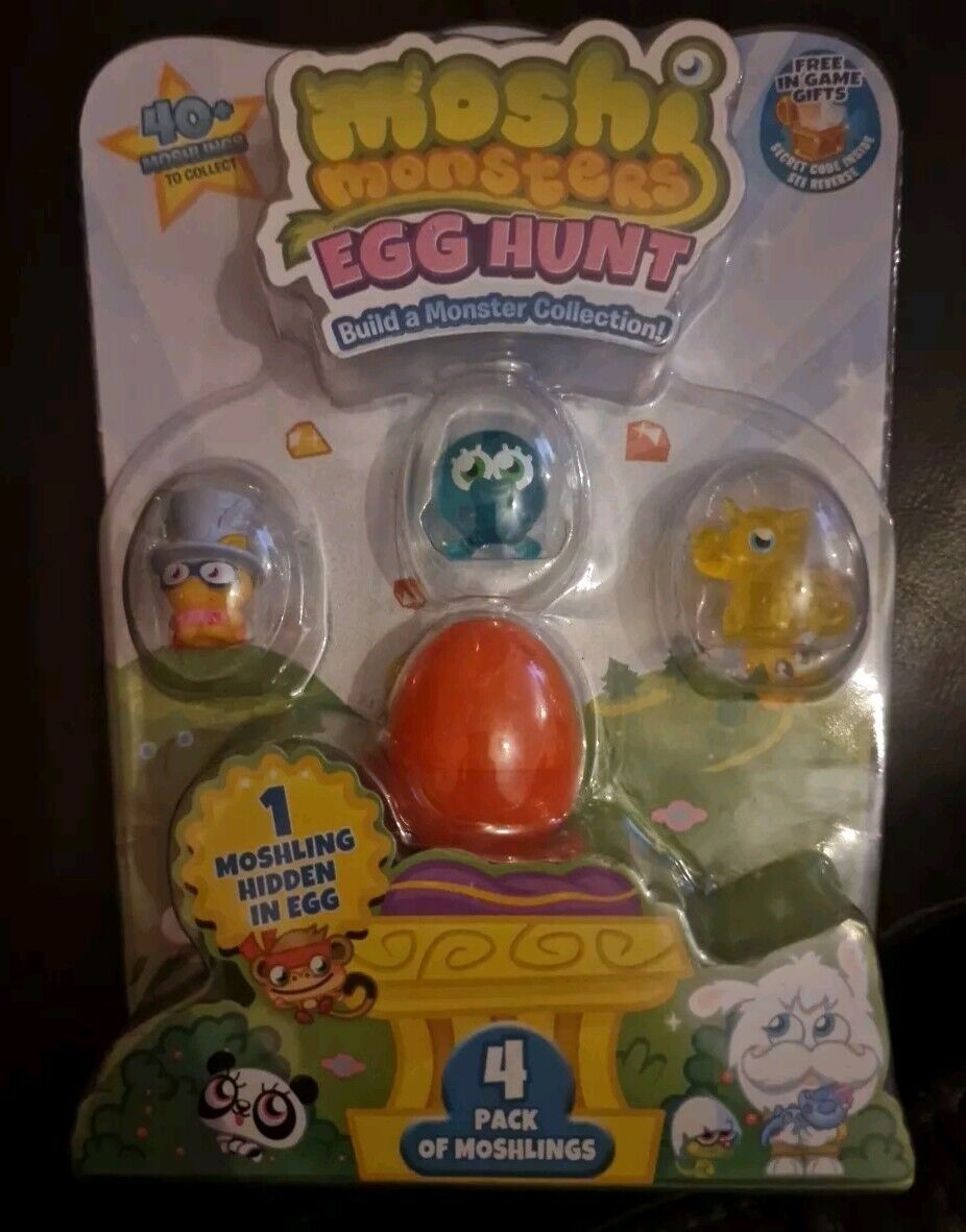 MOSHI Monsters Egg Hunt - 4 In A Pack Kids Toys Play Collectable 🟢