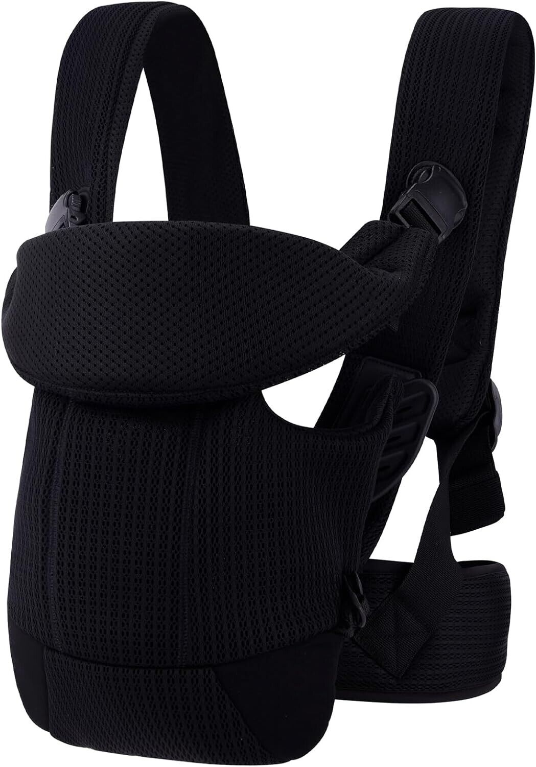 Bebamour Baby Carrier Front and Back Baby Carrier with 2 Shoulder Bibs, Black