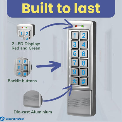 SecureMyDoor Proximity Digital Keypad for Door Entry System