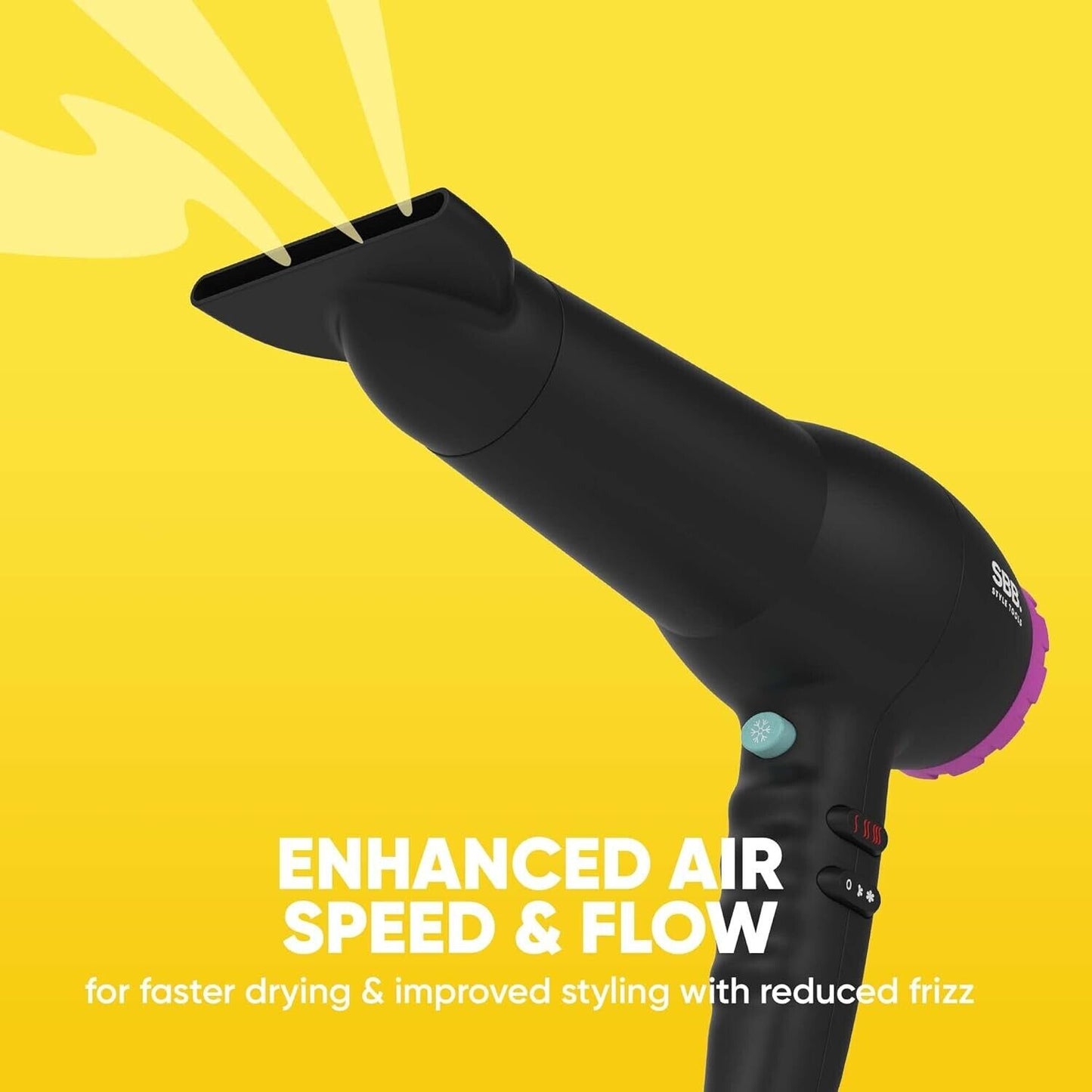 SBB Style Tools - Big Blowout Power 2200W Hair Dryer - Lightweight & Fast Dry.