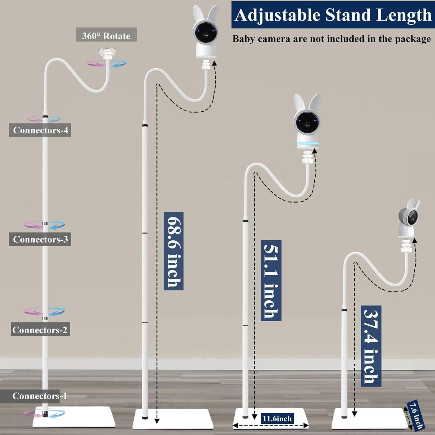 68.5" Baby Monitor Adjustable Floor Stand Holder