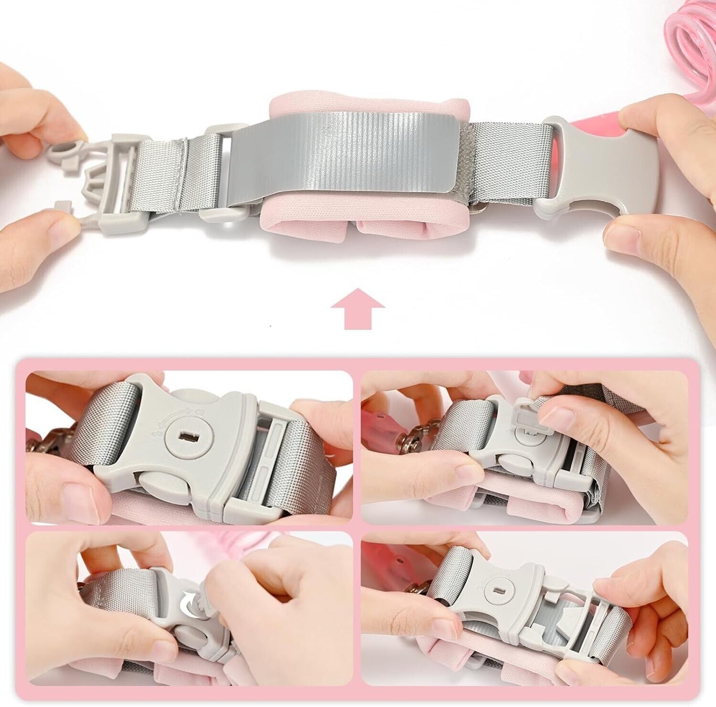 Anti Lost Toddler Wrist Erin's With Lock (2.5m, Pink)