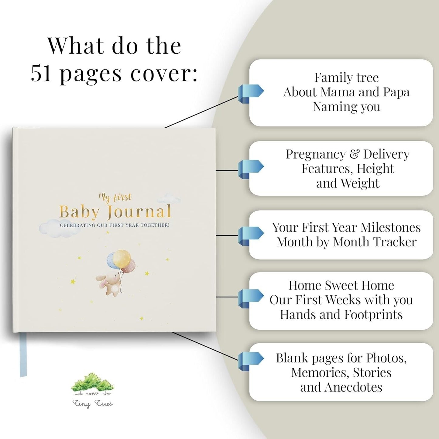 Baby Memory Book and Pregnancy Journal - Gift for Baby Showers - Diary for mums