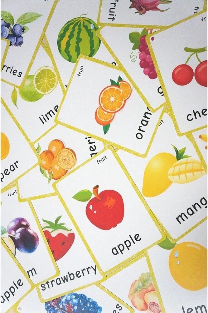 21 English Fruit Flash Cards - Education Learning Picture & Memory Games For...