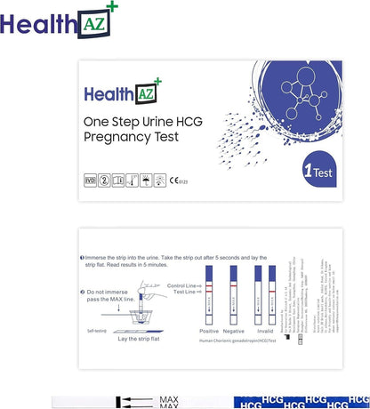 HealthAZ 10x Pregnancy Test Strips (HCG10) with 10pcs Urine Cups, Reliable...