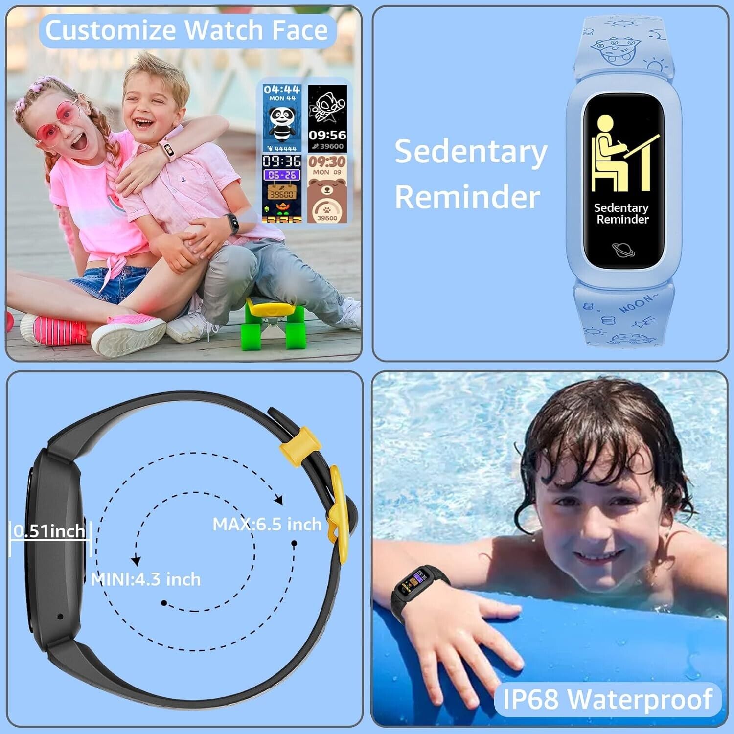 Fitness Tracker for Kids Girls Boys Teens, V102 Waterproof Activity Tracker 