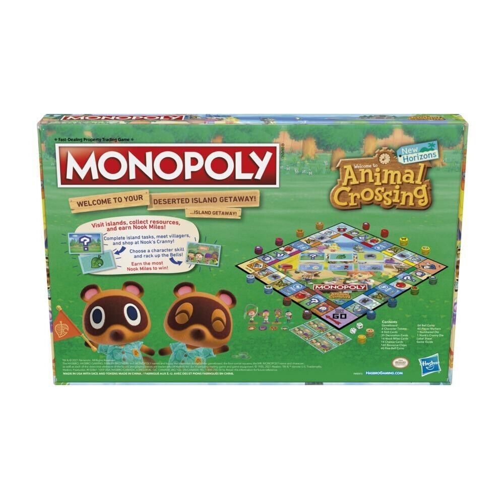 Hasbro Monopoly Animal Crossing Horizons Edition Game Board - F1661