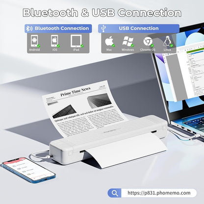 Portable Thermal Transfer Printing Printer (300 DPI)