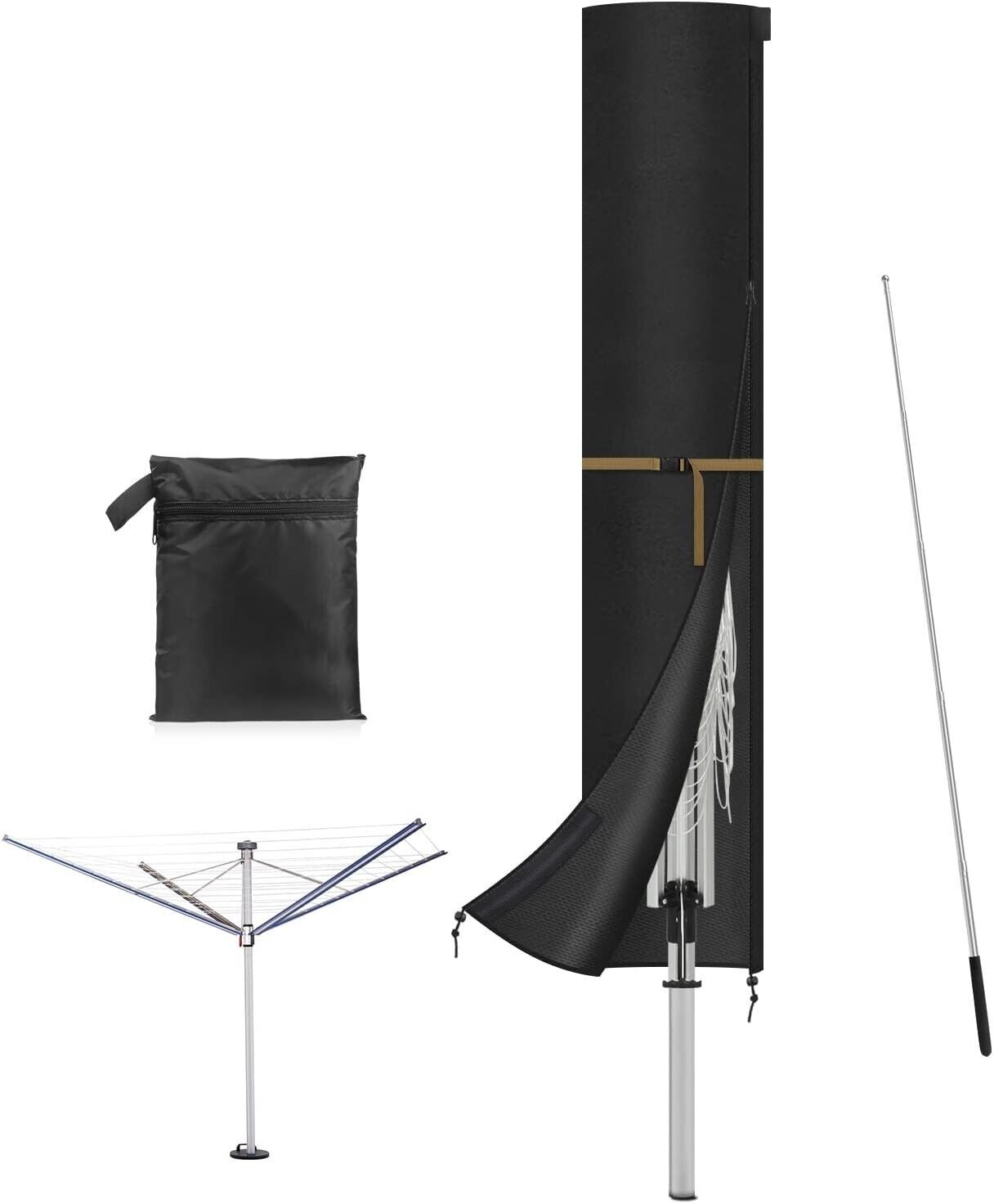 VANSHEIM Rotary Washing Line Cover with Zip,Rotary Dryer Cover