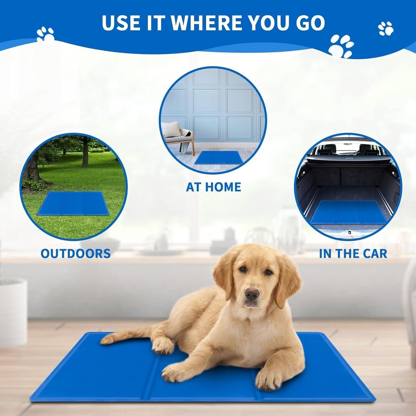 SNMIX Dog Cooling Mat - Durable Pet Cool Mat, Non-Toxic Gel