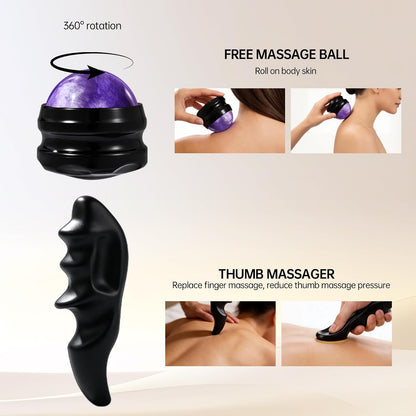 Body Massage Oil for Skin Moisturizing Soothing and Relaxing, 3 Pack Massage Oils with Massage Roller Ball and Thumb Saver Tool, Presents for Men and Women 150ml x 3