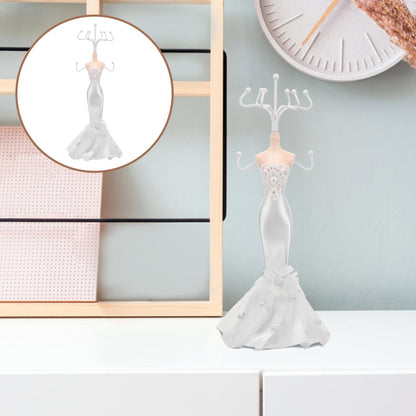 Lurrose Jewelry Display Stand for Necklaces and Earrings Elegant Cloth and Metal Organizer for Home Decor for Anniversaries Birthdays and Christmas