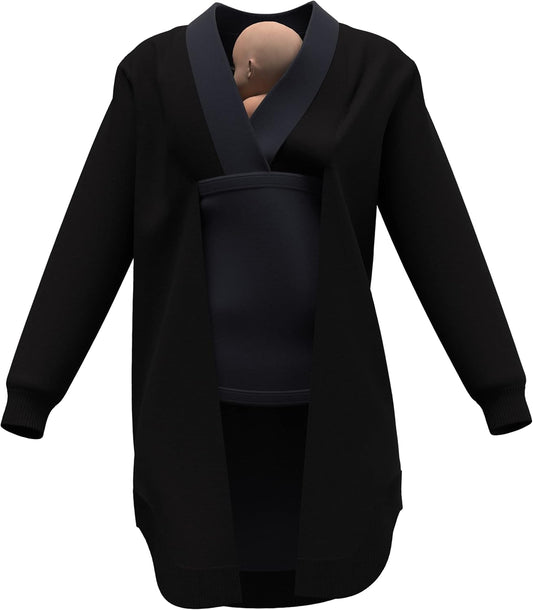 The Cariagan® All In One Maternity Cardigan, Baby Carrier Multi-wear Wrap with Hidden Belly Band for Extra Support