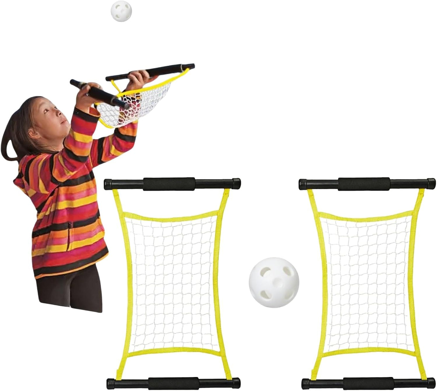 DEYUCUL Switch Ball Game Set - 2 Player Launch Nets with Tennis & Pickleball | Portable Outdoor & Indoor Game for Gardens, Parks & Small Spaces | Active Fun for Kids, Teens & Families