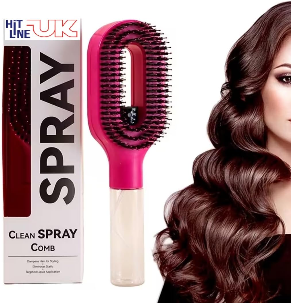 Hair Brush – 2-in-1 Hydration Hair Mist Brush Boar Bristle & Nylon Detangling Brush for Wet & Dry Hair Paddle Brush for Shine & Scalp Massage – Summer Beauty Essential