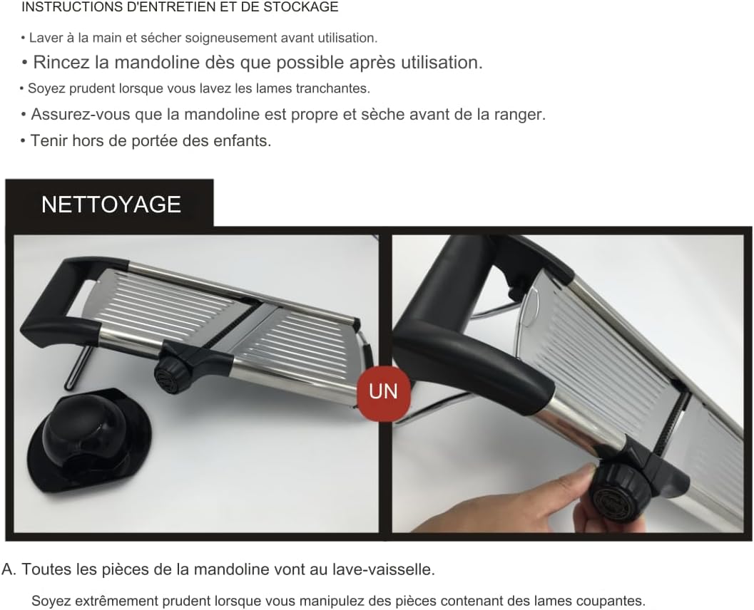 Adjustable Mandoline Vegetable Slicer by Harcas. for Slicing Cutting Food, Fruit, Vegetables, Onions and Potatoes. Mandolin Slicer Julienne Cutter (Black)