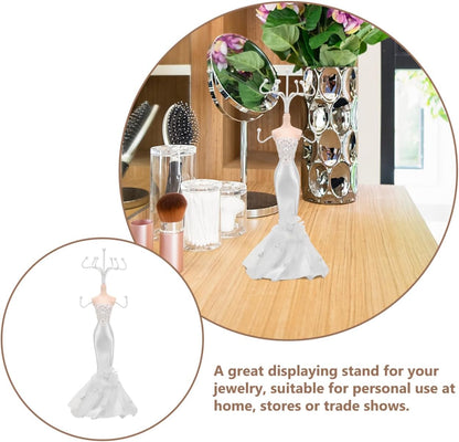 Lurrose Jewelry Display Stand for Necklaces and Earrings Elegant Cloth and Metal Organizer for Home Decor for Anniversaries Birthdays and Christmas