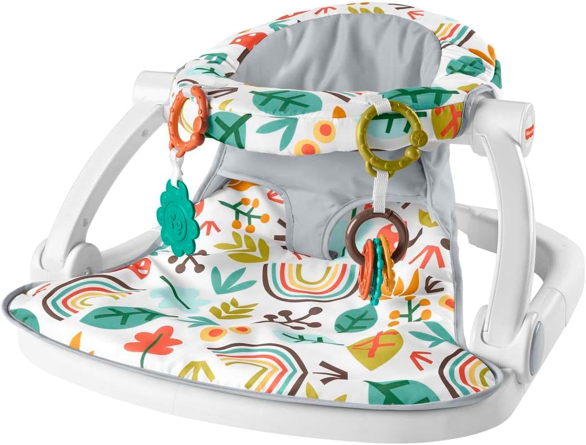 Fisher-Price Portable Baby Seat with Toys, Baby Chair for Sitting Up, Sit-Me-Up Floor Seat, Whimsical Forest