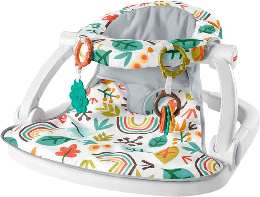 Fisher-Price Portable Baby Seat with Toys, Baby Chair for Sitting Up, Sit-Me-Up Floor Seat, Whimsical Forest