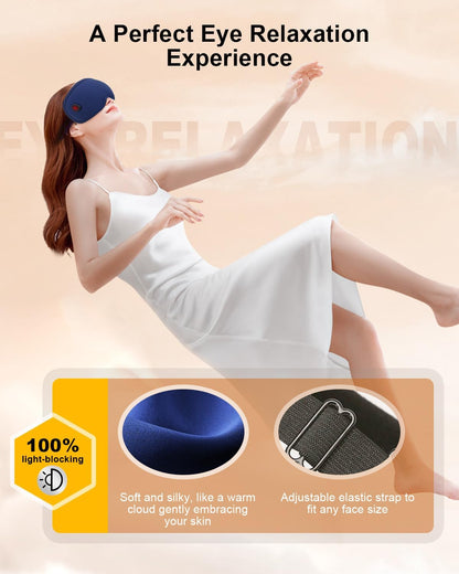 Cordless Heated Eye Mask for Dry Eyes丨1500mAh Warm Eye Compress for Puffy Eyes, Blepharitis, Styes丨Rechargebale Eye Heating Pad丨Washable