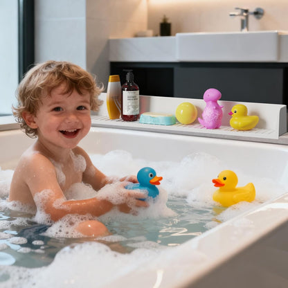 LANMOU Bath Splash Guard for Kids, 31.5 Inch, 11 Suction Cups
