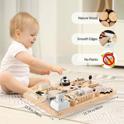 Large Busy Board for Toddlers - Montessori Wooden Sensory Toys