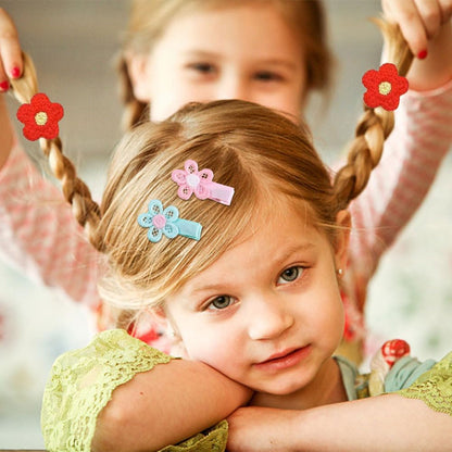 12pcs 4.5cm / 1.77inch Lovely Flowers Baby Hair Clips & 10pcs 2cm / 0.8inch Candy Colors Elastic Hair Bands Colorful Non-Slip Baby Hairpins Ponytail Holder Hair Ties Scrunchies for Girls Toddlers