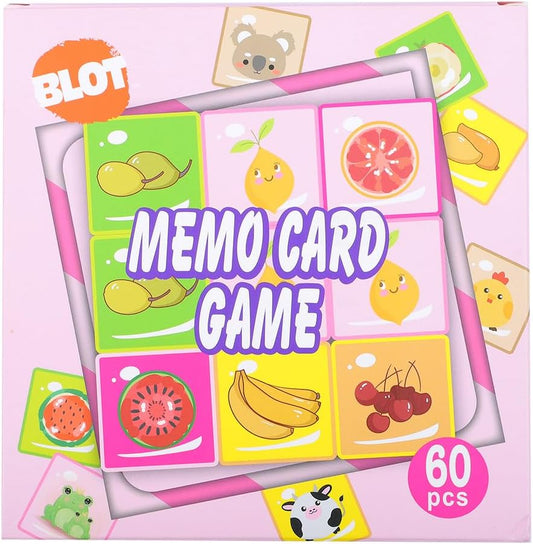 BLOT Memory Games for Kids 60pcs Memory Matching Game Cute Animal Fruit Memory Cards