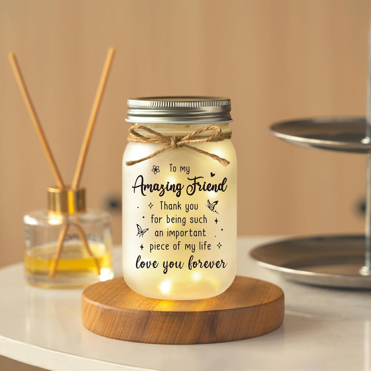 Friendship Gifts for Women, Amazing Friend Mason Jar Night Light [Energy Class G]