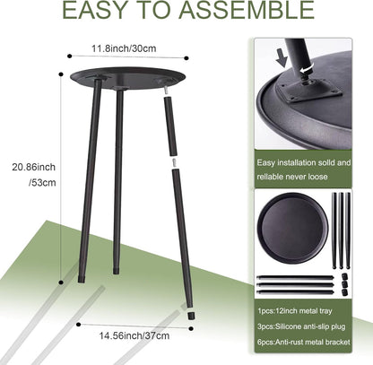 Indoor Plant Stand, Heavy Duty Metal Tall Plant Holder, Height 50 cm/19.7 Inch Round Side Table