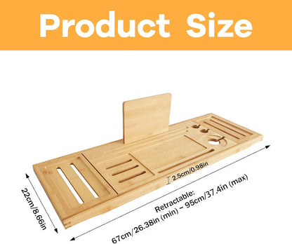 Bath Tray Bath Shelf, Wooden Bath Tray for Across the Tub