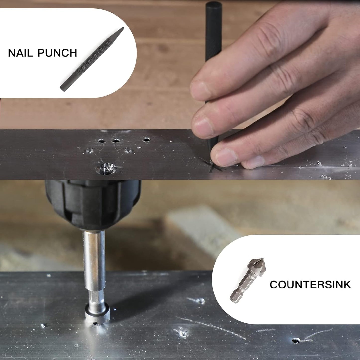 C P CHANTPOWER Drill Bit Sets, 100 Pcs HSS Titanium Screwdriver Bits Set with Storage Case for Metal, Wood, Masonry, Includes Countersink Drill Bit