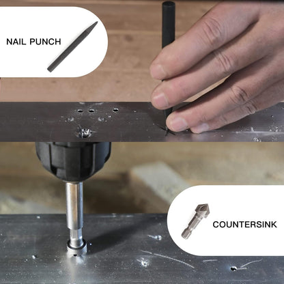 C P CHANTPOWER Drill Bit Sets, 100 Pcs HSS Titanium Screwdriver Bits Set with Storage Case for Metal, Wood, Masonry, Includes Countersink Drill Bit