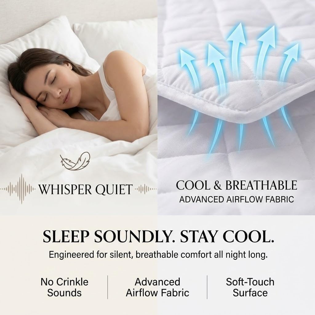 Quilted Waterproof Mattress Protector | 30cm Deep Fitted Single Mattress Cover | Breathable & Soft Quilted Protector (Single - 90x190cm)