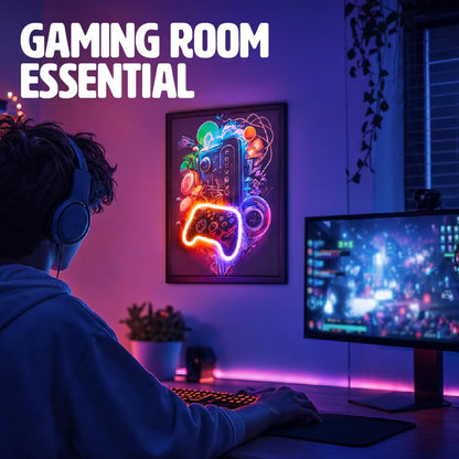 Global Gizmos Gamer Neon Sign Wall Light (Gaming Controller)