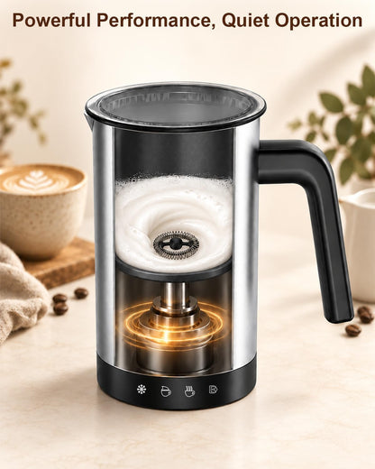 Waterproof Milk Frother&Steamer,90% Frothing Ratio, Auto Shutoff