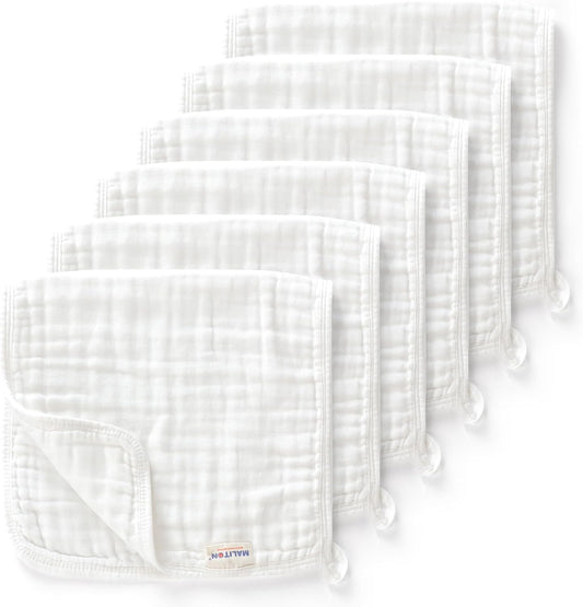 Muslin Cloths for Baby, 6 Pack Burp Cloths for Baby,100% Cotton