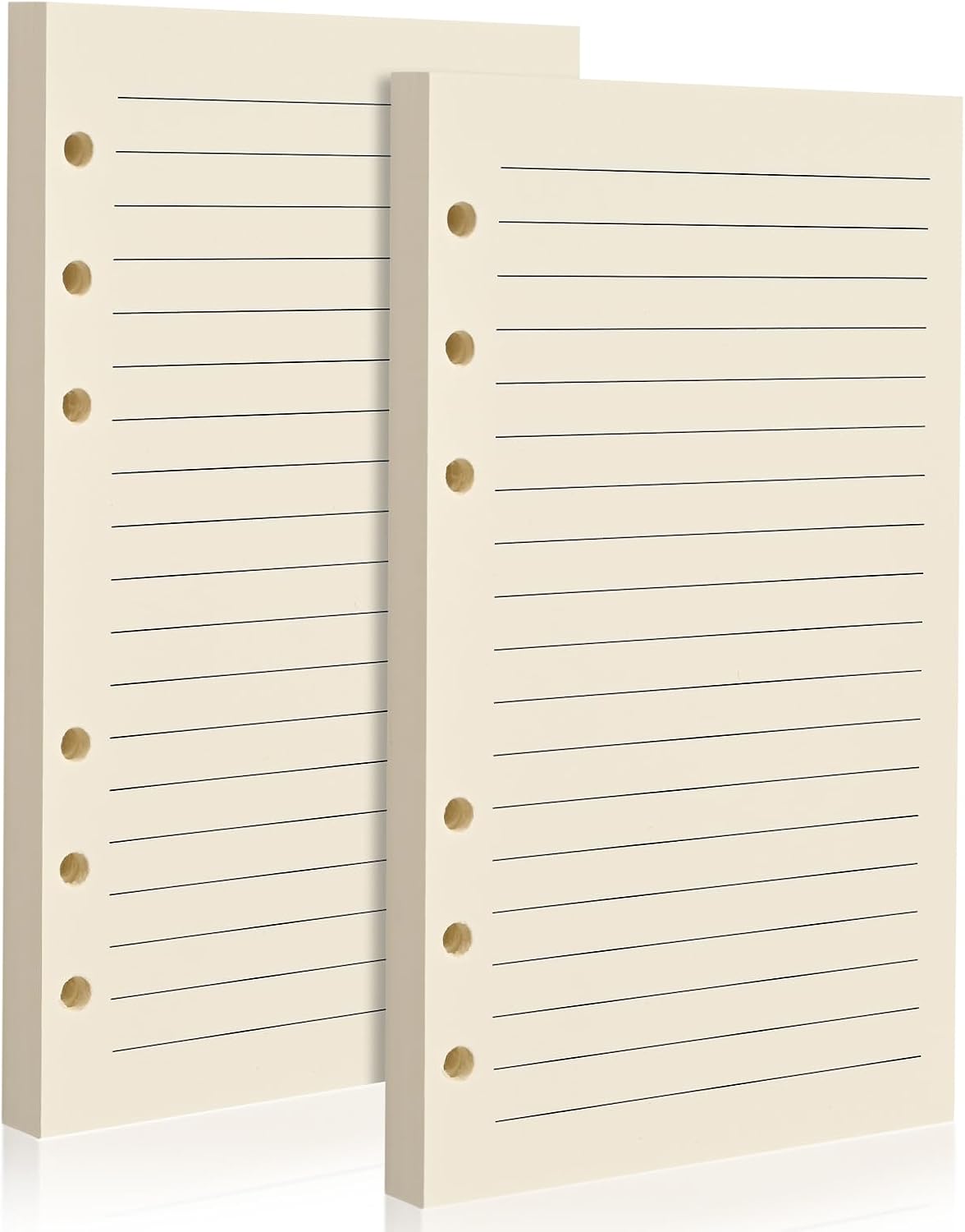 2 Pack A6 Lined 6-Hole Punched Loose Leaf Paper for 6-Ring Binders