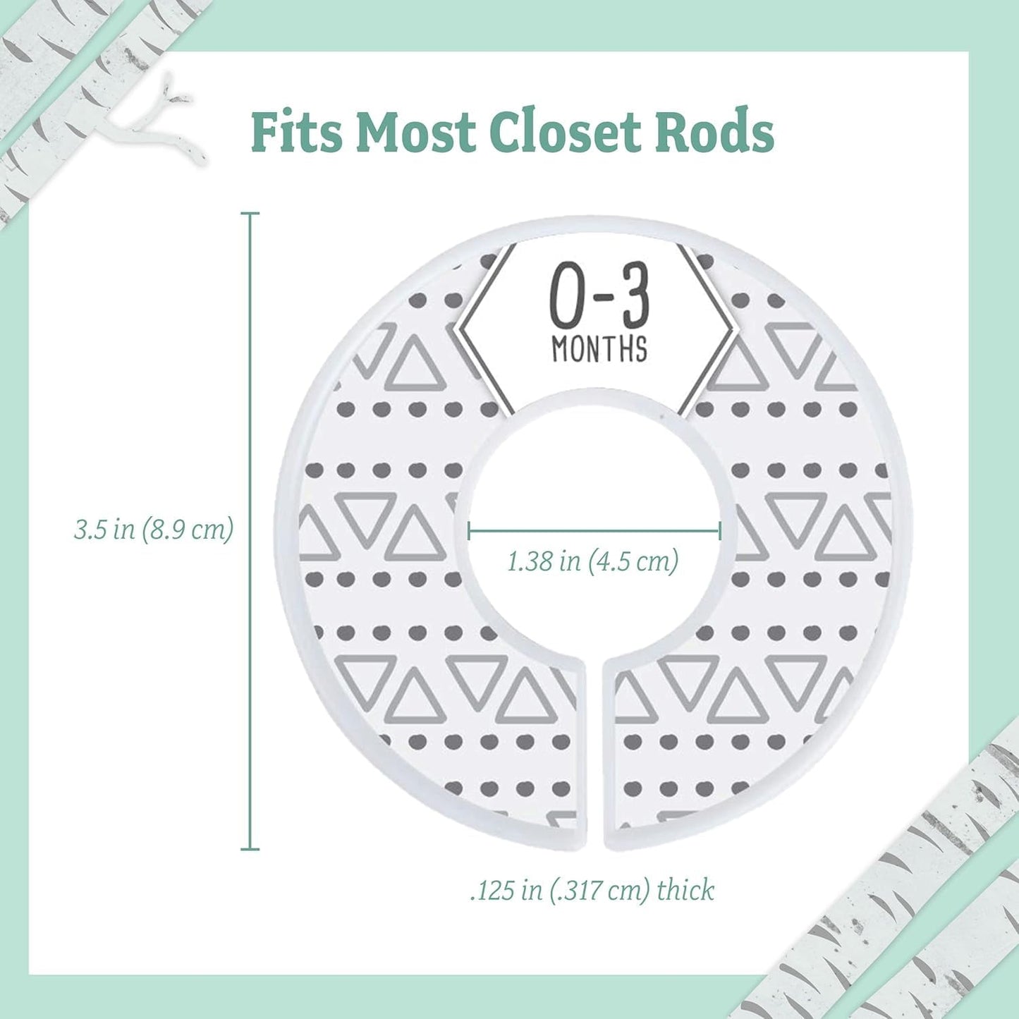 20PCS Unisex Baby Hangers and Wardrobe Dividers, Nursery Closet Organizer with 7X Size Dividers