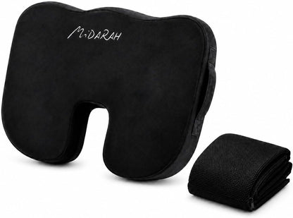 Coccyx Seat Cushion, 50D Memory Foam with 2 Washable Covers