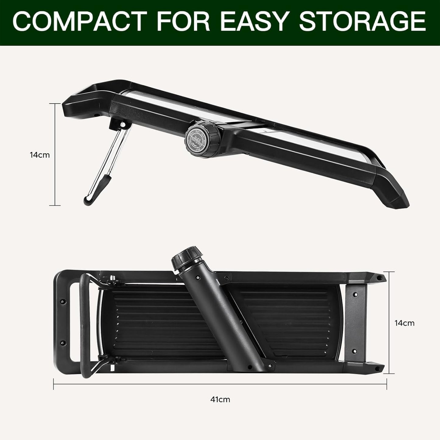 Adjustable Mandoline Vegetable Slicer by Harcas. for Slicing Cutting Food, Fruit, Vegetables, Onions and Potatoes. Mandolin Slicer Julienne Cutter (Black)