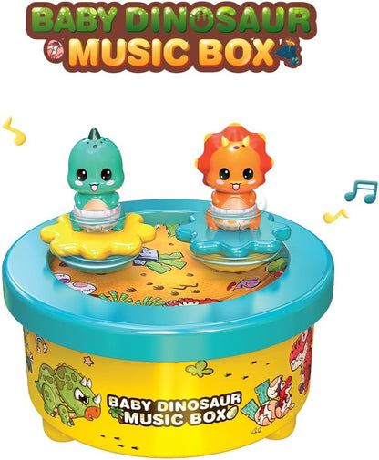 Dinosaur Music Box – Wind-Up Rotating Carousel
