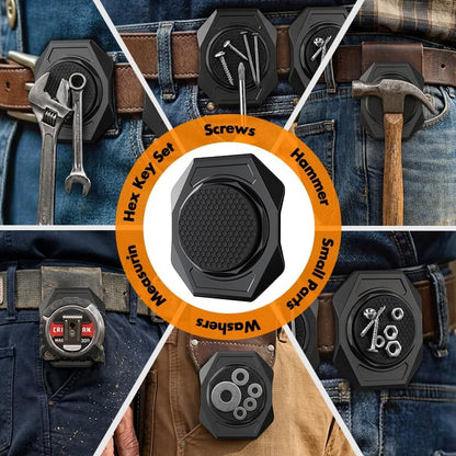 Magnetic Tool Holder – Heavy Duty Magnetic Belt Clip, Clip On Tool Belt for Hammer Screwdriver Wrench Pliers, Scratch-Resistant Rubber Coating, Fits 2 Inch Belt
