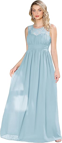 Women's Vintage Chiffon Evening Dress (Size: XS Colour: Blue)